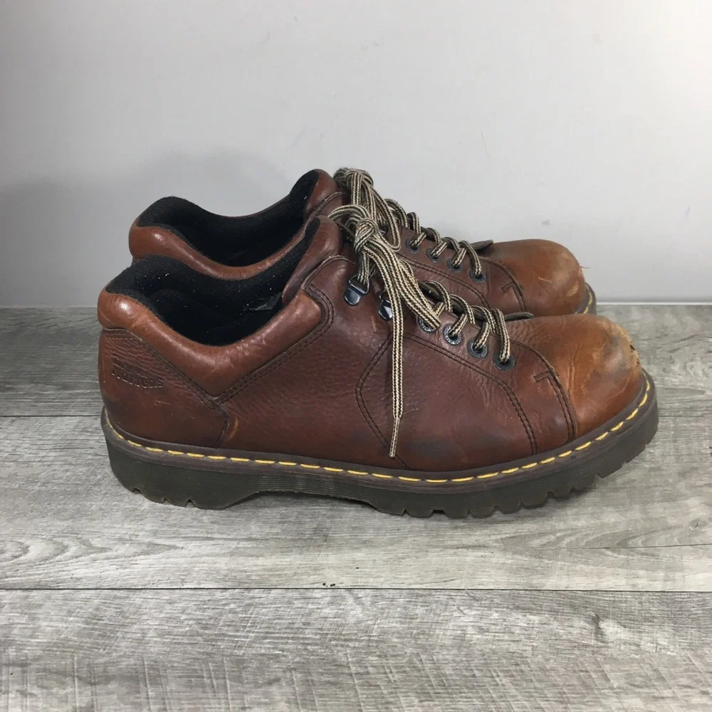 Dr Martens 8312 Chunky Grizzly Lace to Toe Peanut Leather Mens Shoes Doc Size 13